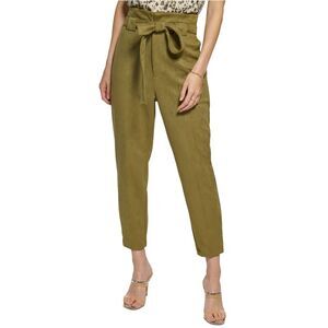 DKNY Womens 99.00 Straight Leg Casual Pants, Green, 2, DM